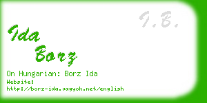 ida borz business card